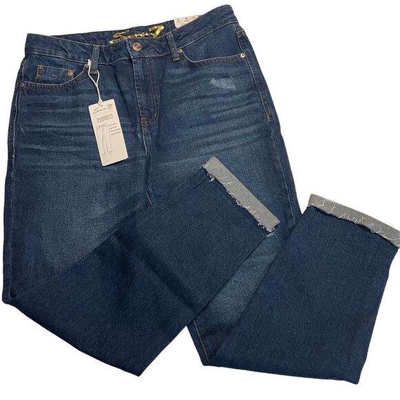 SEVEN 7 The Marilyn Relaxed boyfriend High Rise rolled cuff jeans size 6 NEW! - Picture 2 of 12